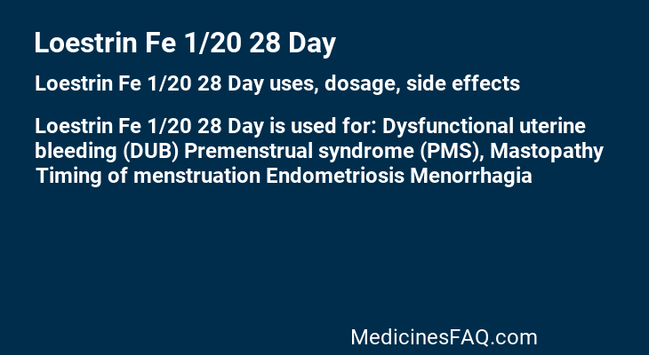 Loestrin Fe 1/20 28 Day