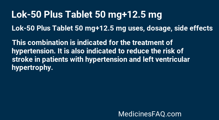 Lok-50 Plus Tablet 50 mg+12.5 mg