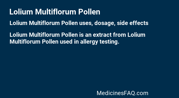 Lolium Multiflorum Pollen