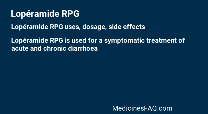 Lopéramide RPG