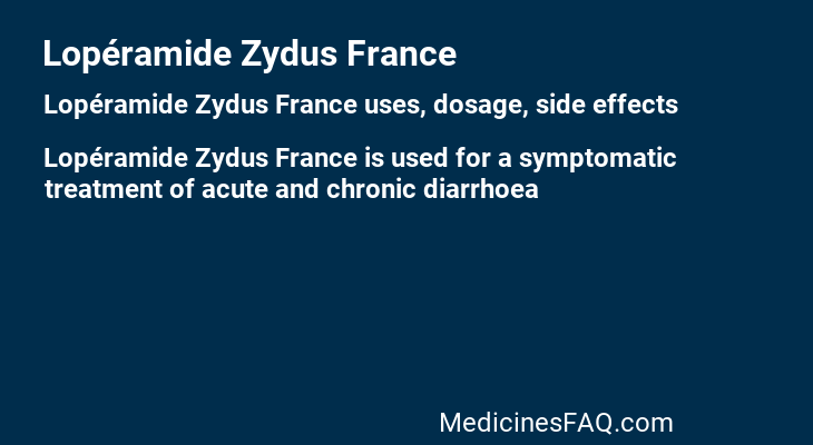 Lopéramide Zydus France