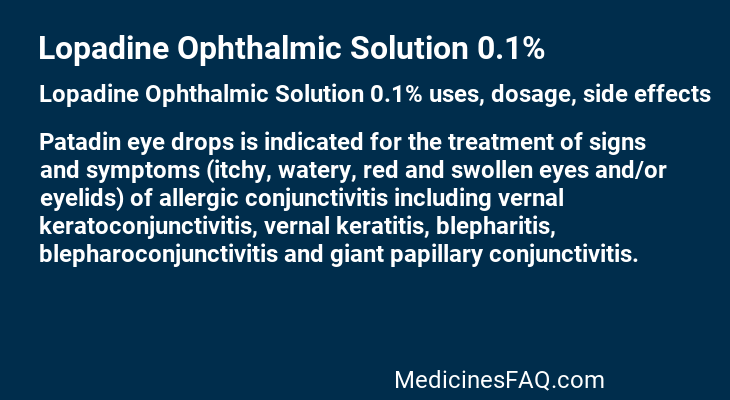 Lopadine Ophthalmic Solution 0.1%