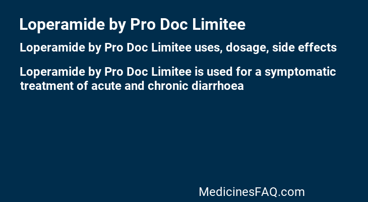 Loperamide by Pro Doc Limitee
