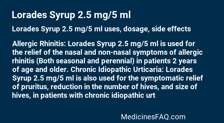 Lorades Syrup 2.5 mg/5 ml