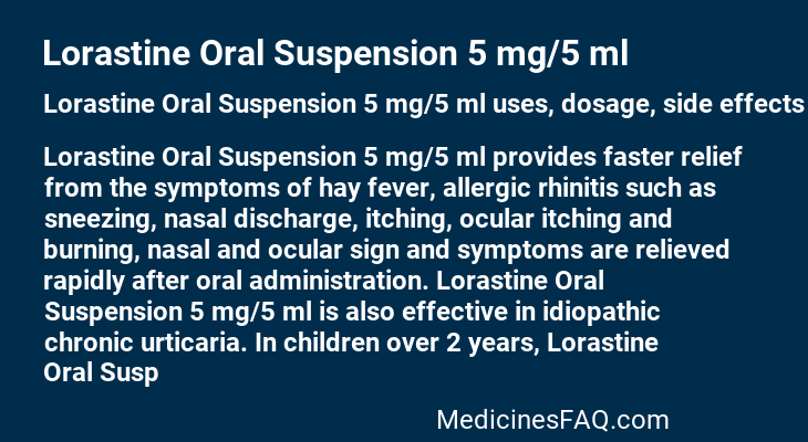 Lorastine Oral Suspension 5 mg/5 ml