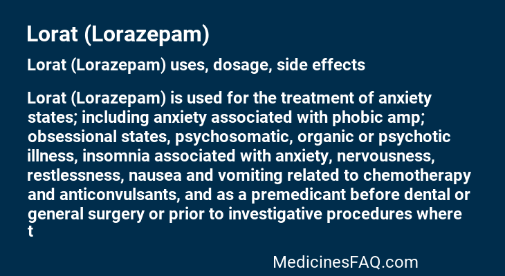 Lorat (Lorazepam)