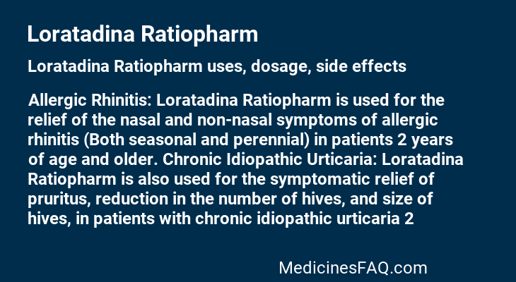 Loratadina Ratiopharm