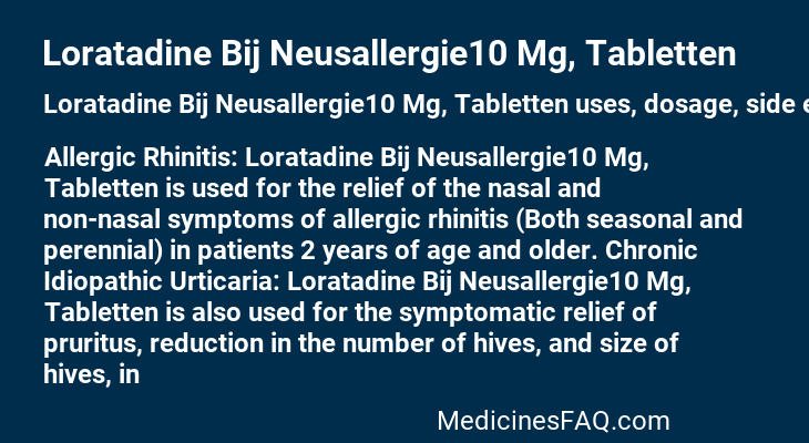 Loratadine Bij Neusallergie10 Mg, Tabletten