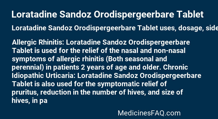 Loratadine Sandoz Orodispergeerbare Tablet
