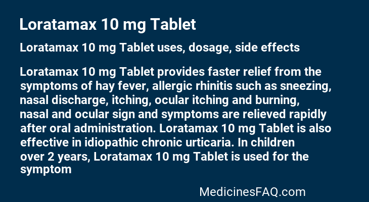 Loratamax 10 mg Tablet