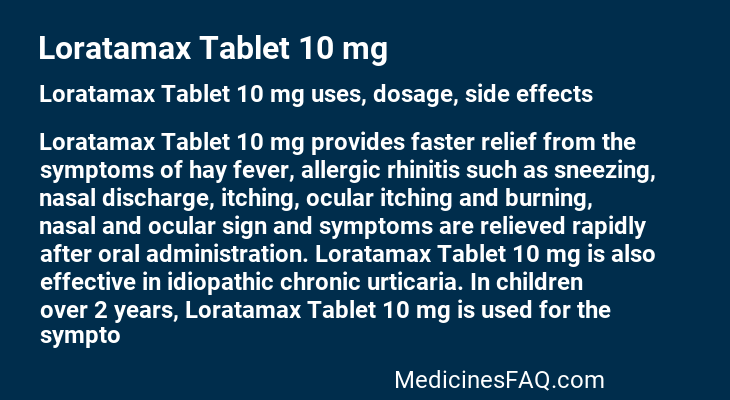 Loratamax Tablet 10 mg