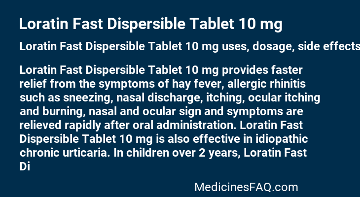 Loratin Fast Dispersible Tablet 10 mg