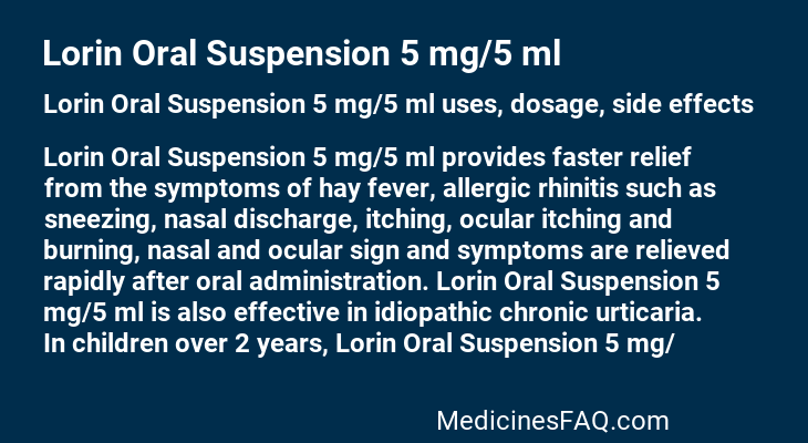 Lorin Oral Suspension 5 mg/5 ml