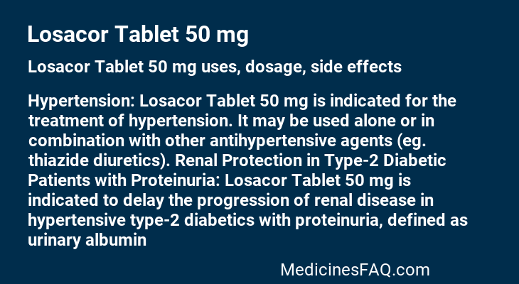 Losacor Tablet 50 mg