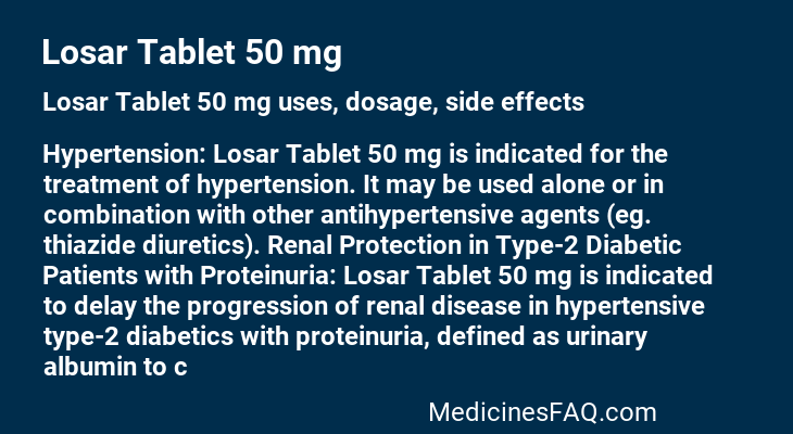 Losar Tablet 50 mg