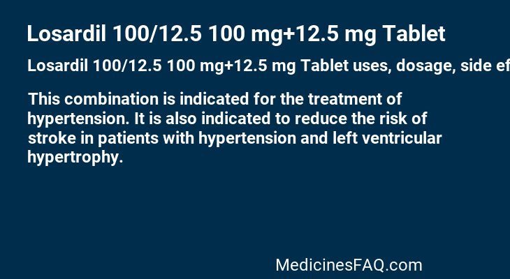 Losardil 100/12.5 100 mg+12.5 mg Tablet