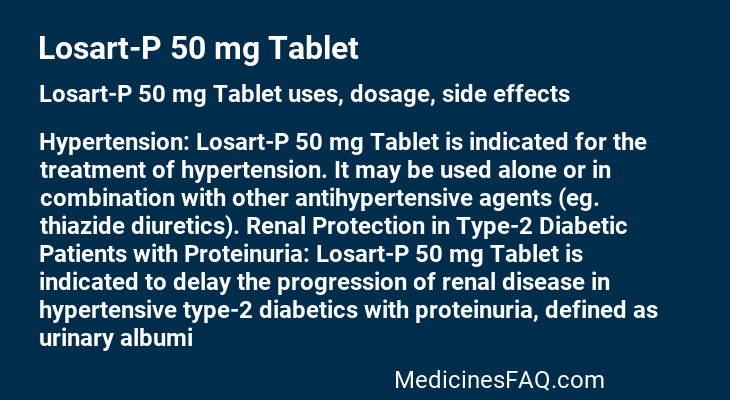 Losart-P 50 mg Tablet