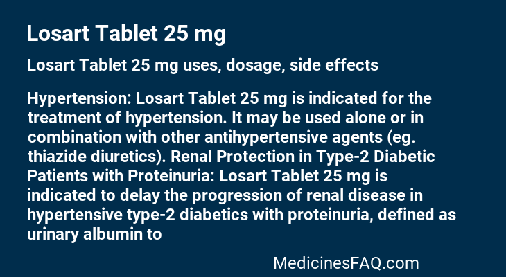 Losart Tablet 25 mg