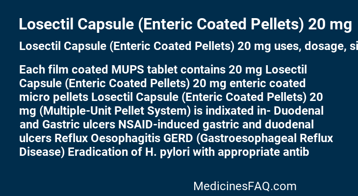 Losectil Capsule (Enteric Coated Pellets) 20 mg