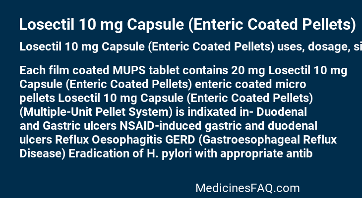 Losectil 10 mg Capsule (Enteric Coated Pellets)