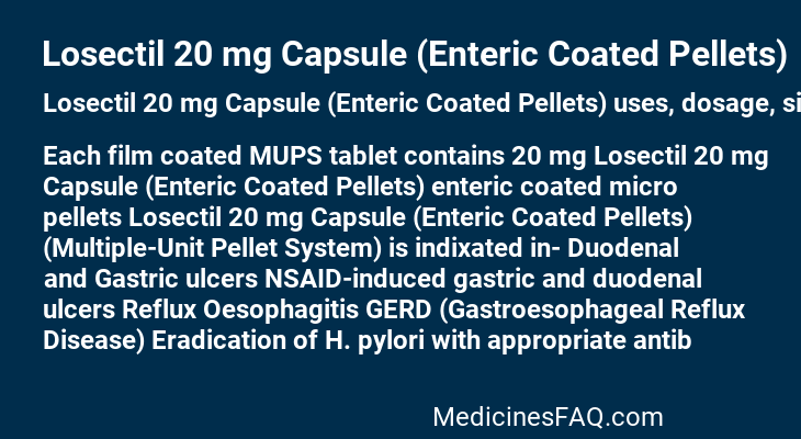 Losectil 20 mg Capsule (Enteric Coated Pellets)