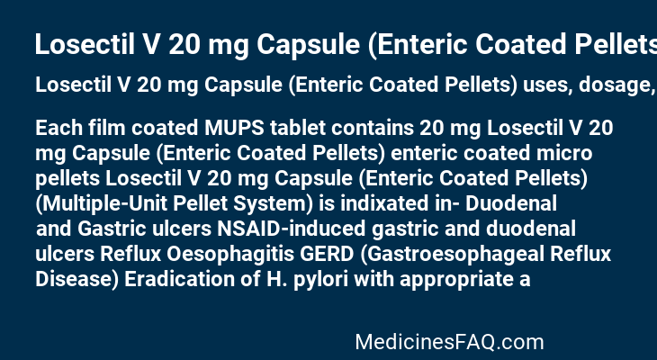 Losectil V 20 mg Capsule (Enteric Coated Pellets)