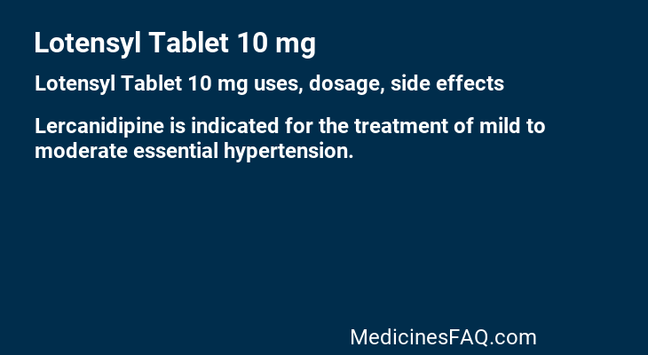 Lotensyl Tablet 10 mg