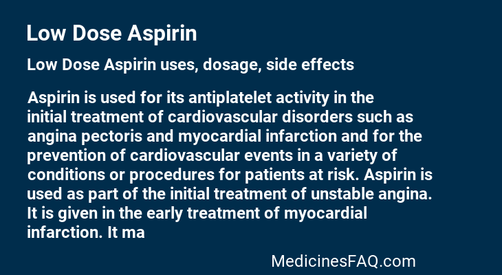 Low Dose Aspirin