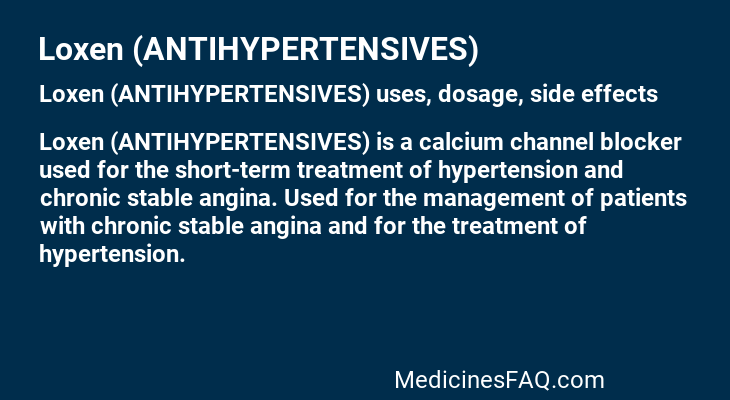 Loxen (ANTIHYPERTENSIVES)