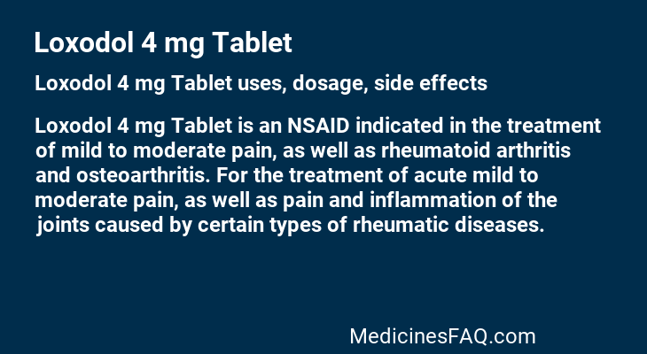 Loxodol 4 mg Tablet