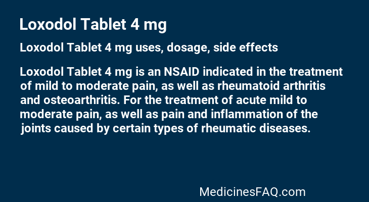 Loxodol Tablet 4 mg