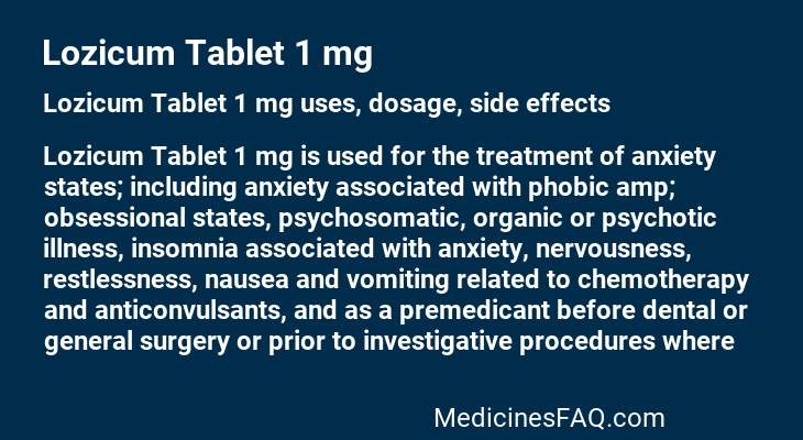 Lozicum Tablet 1 mg