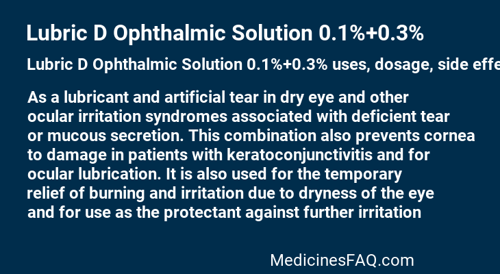 Lubric D Ophthalmic Solution 0.1%+0.3%