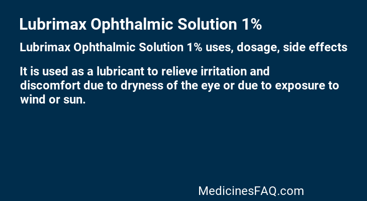 Lubrimax Ophthalmic Solution 1%