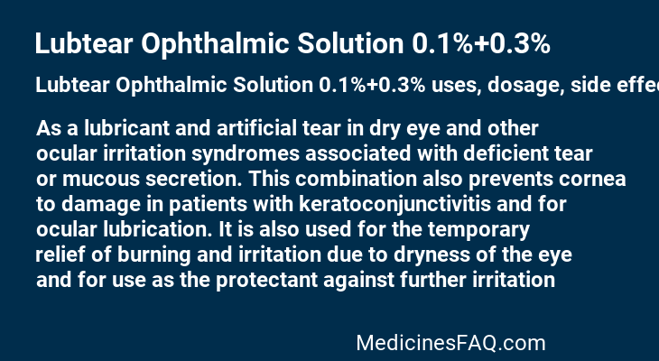 Lubtear Ophthalmic Solution 0.1%+0.3%