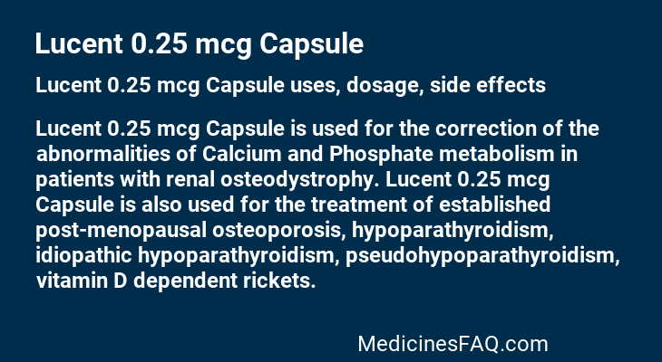 Lucent 0.25 mcg Capsule