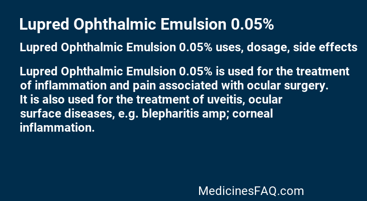 Lupred Ophthalmic Emulsion 0.05%