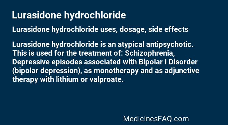 Lurasidone hydrochloride