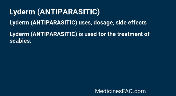 Lyderm (ANTIPARASITIC)