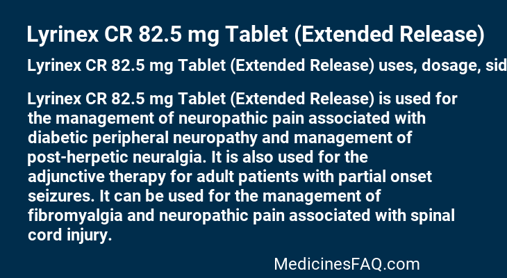 Lyrinex CR 82.5 mg Tablet (Extended Release)