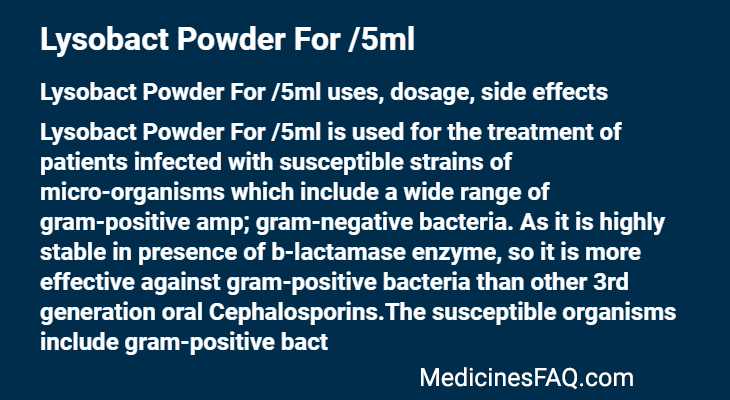 Lysobact Powder For /5ml