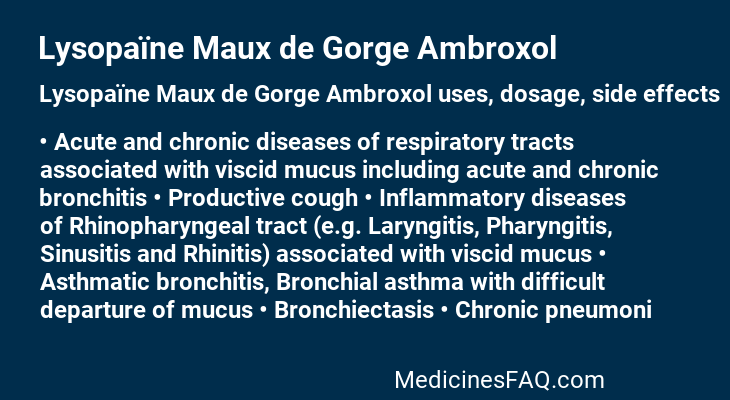 Lysopaïne Maux de Gorge Ambroxol