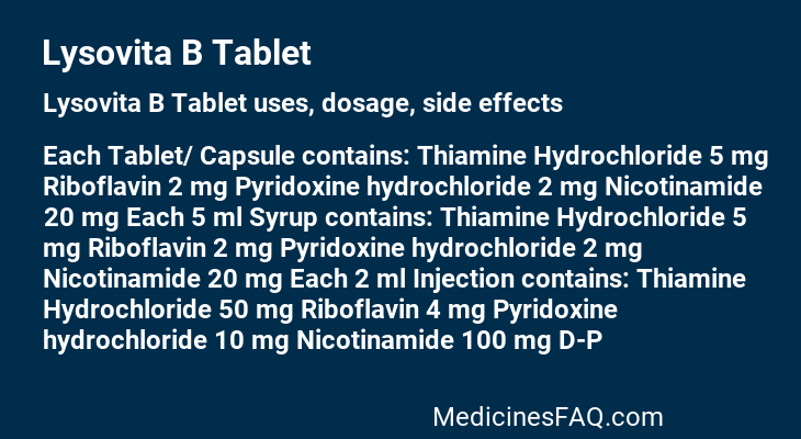 Lysovita B Tablet