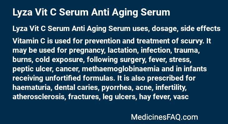 Lyza Vit C Serum Anti Aging Serum