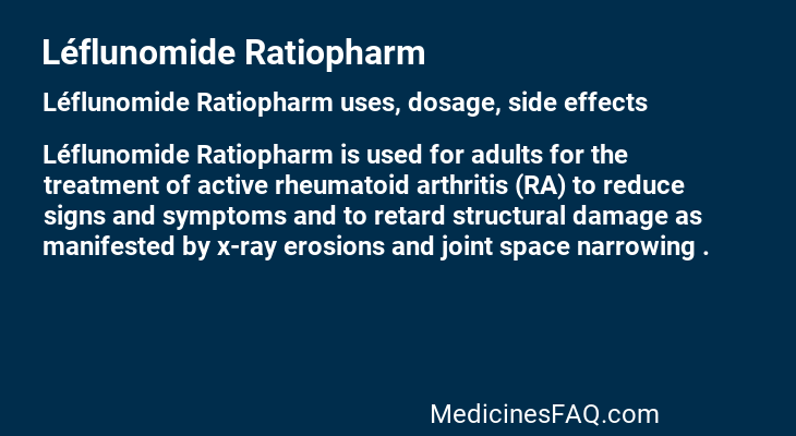 Léflunomide Ratiopharm