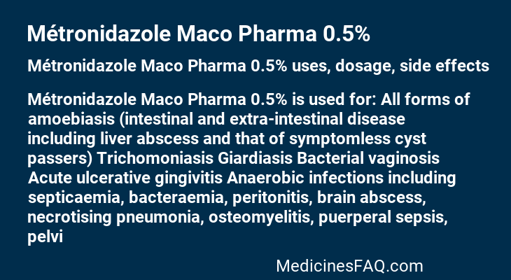 Métronidazole Maco Pharma 0.5%