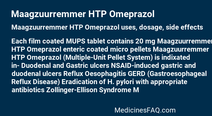 Maagzuurremmer HTP Omeprazol