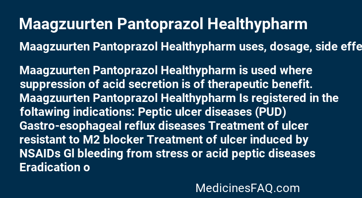 Maagzuurten Pantoprazol Healthypharm