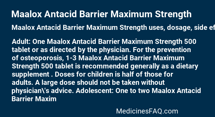 Maalox Antacid Barrier Maximum Strength