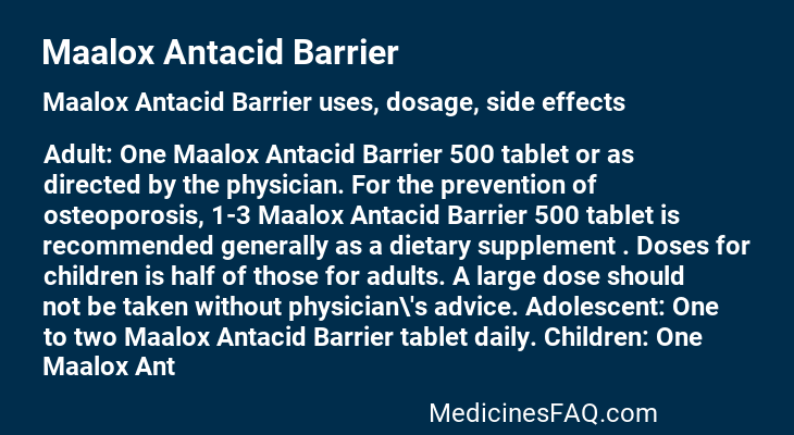Maalox Antacid Barrier